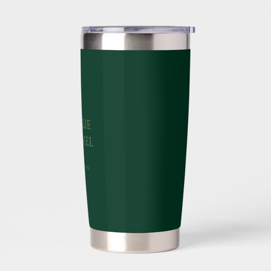Moderne Emerald Groene en Gouden Chique Bruiloft Geïsoleerde Drinkbeker (Links)