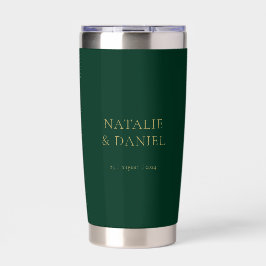 Moderne Emerald Groene en Gouden Chique Bruiloft Geïsoleerde Drinkbeker