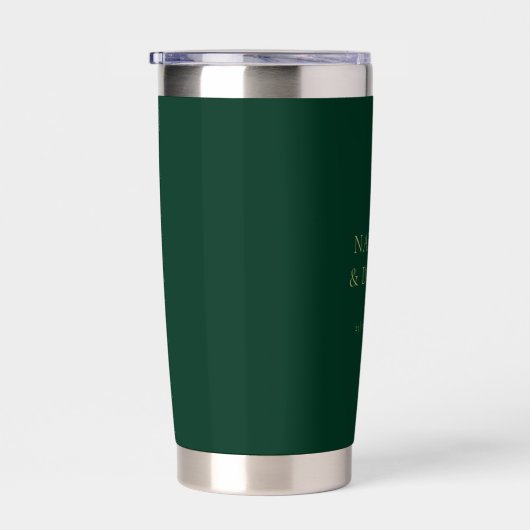 Moderne Emerald Groene en Gouden Chique Bruiloft Geïsoleerde Drinkbeker (Rechts)