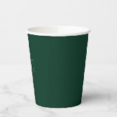 Moderne Emerald Groene en Gouden Chique Bruiloft Papieren Bekers (Links)