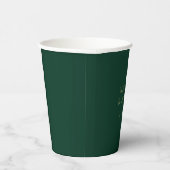 Moderne Emerald Groene en Gouden Chique Bruiloft Papieren Bekers (Rechts)
