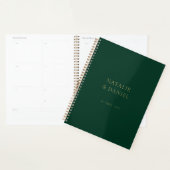 Moderne Emerald Groene en Gouden Chique Bruiloft Planner (Display)