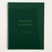 Moderne Emerald Groene en Gouden Chique Bruiloft Planner (Voorkant)