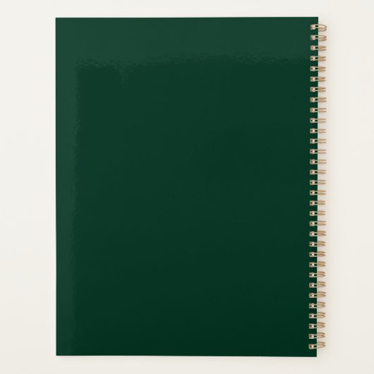Moderne Emerald Groene en Gouden Chique Bruiloft Planner (Achterkant)