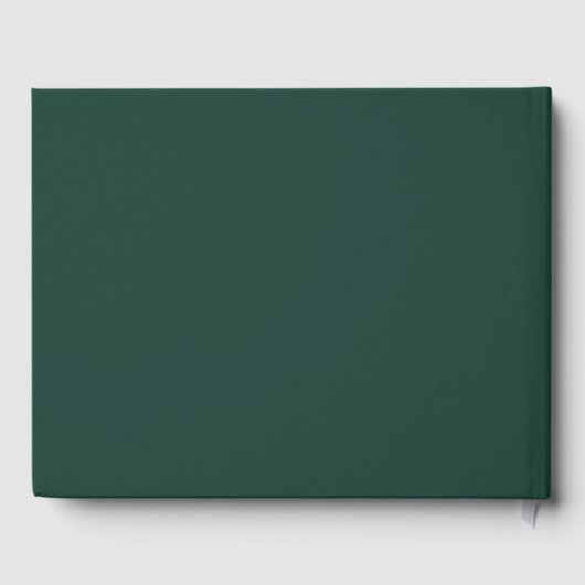 Moderne Emerald Groene Formele Minimale Bruiloft Gastenboek (Achterkant)