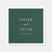 Moderne Emerald Groene Formele Minimale Bruiloft Servet (Voorkant)