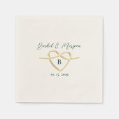 Moderne Emerald Groene Monogram Bruiloft Servet (Voorkant)