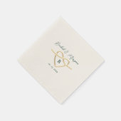 Moderne Emerald Groene Monogram Bruiloft Servet (Hoek)