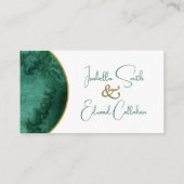 Moderne Emerald Groene Waterverf Bruiloft Website Informatiekaartje (Achterkant)