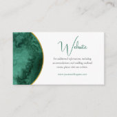 Moderne Emerald Groene Waterverf Bruiloft Website Informatiekaartje (Voorkant)