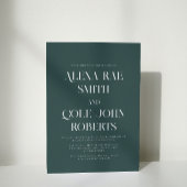 Moderne Emerald Hunter Groene Chique Bruiloft Kaart