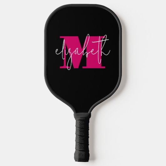 Moderne eminine Monogram Aangepaste naam Pickleball Paddle (Achterkant)