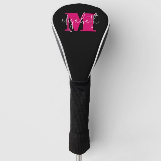 Moderne eminine Monogram op maat Golfheadcover (Voorkant)