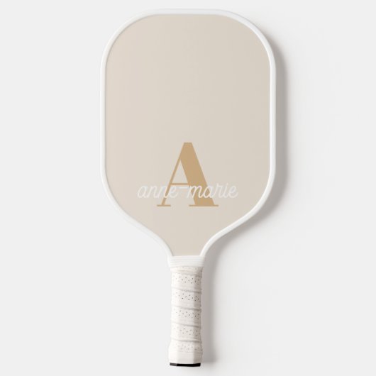 Moderne eminine pasteelmonogram - Aangepaste naam Pickleball Paddle (Achterkant)