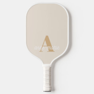Moderne eminine pasteelmonogram - Aangepaste naam Pickleball Paddle