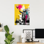 Moderne emotionele kinderballonmuur kunst poster (Thuiskantoor)