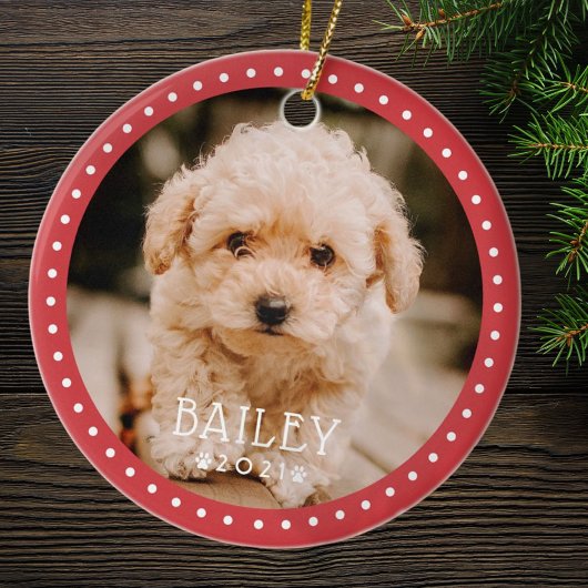 Moderne en afspeelbare Stippen Pet Dog Puppy Paw F Keramisch Ornament