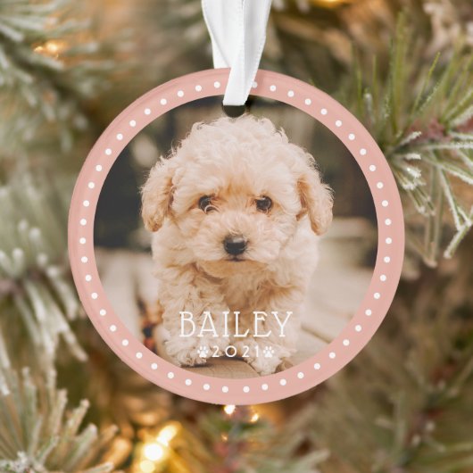 Moderne en afspeelbare Stippen Pet Dog Puppy Paw F Ornament (Boom)