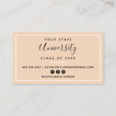 Moderne en afstuderen foto-invoegnaamkaarten contactkaartje (Achterkant)