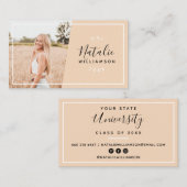 Moderne en afstuderen foto-invoegnaamkaarten contactkaartje (Voorkant / Achterkant)