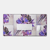 Moderne en artistieke Waterverf Paarse en Violet Bureaumat (Keyboard & Muis)