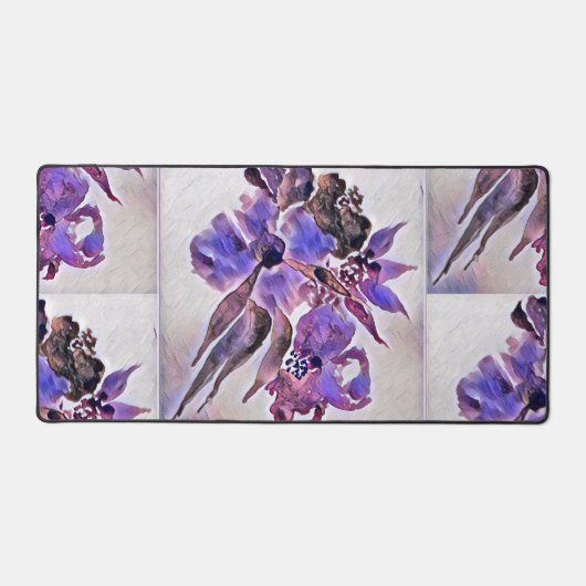 Moderne en artistieke Waterverf Paarse en Violet Bureaumat (Voorkant)