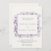 Moderne en bijtende Paarse bruiloft Kaart (Voorkant / Achterkant)