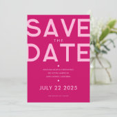 Moderne en Bold Magenta Save The Date Kaart (Staand voorkant)