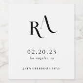 Moderne en chic Wedding Wijn Etiket (Enkel label)