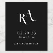 Moderne en chic Wedding Wijn Etiket (Enkel label)