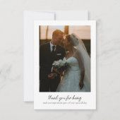 Moderne en chique foto bruiloft bedankkaart (Voorkant)