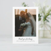 Moderne en chique foto bruiloft bedankkaart (Staand voorkant)