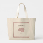 Moderne en chique glinsterende roze mama beer      grote tote bag (Achterkant)