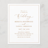 Moderne en chique gouden huwelijksuitnodiging (Voorkant)