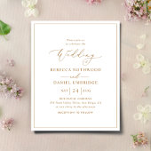 Moderne en chique gouden huwelijksuitnodiging