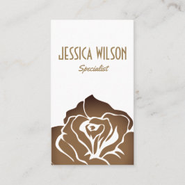 Moderne en chique witte donkere gouden bloem visitekaartje