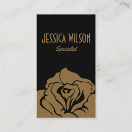 Moderne en chique zwarte gouden bloem visitekaartje