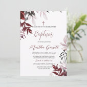 Moderne en eenvoudige Bourgondische meisjesdoop Kaart (Staand voorkant)