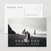 Moderne en eenvoudige bruiloft Dank je kaarten (Voorkant / Achterkant)