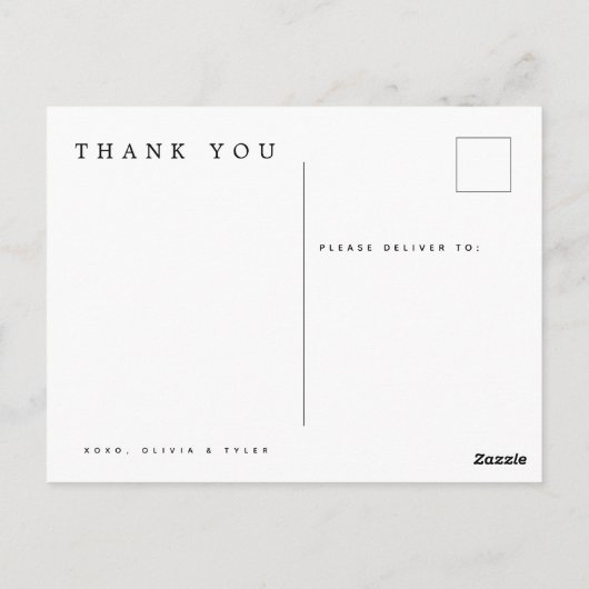 Moderne en eenvoudige bruiloft Dank je kaarten (Achterkant)