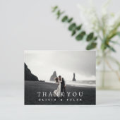 Moderne en eenvoudige bruiloft Dank je kaarten | B (Staand voorkant)