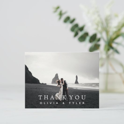 Moderne en eenvoudige bruiloft Dank je kaarten | B (Staand voorkant)