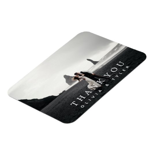 Moderne en eenvoudige bruiloft Dank u Magneet (Linkerzijde)