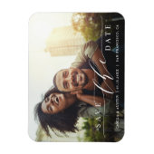 Moderne en eenvoudige bruiloft foto opslaan Datum Magneet (Verticaal)