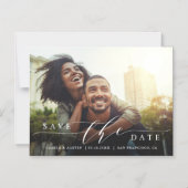 Moderne en eenvoudige bruiloft foto opslaan Datum Magnetische Uitnodiging (Voorkant)