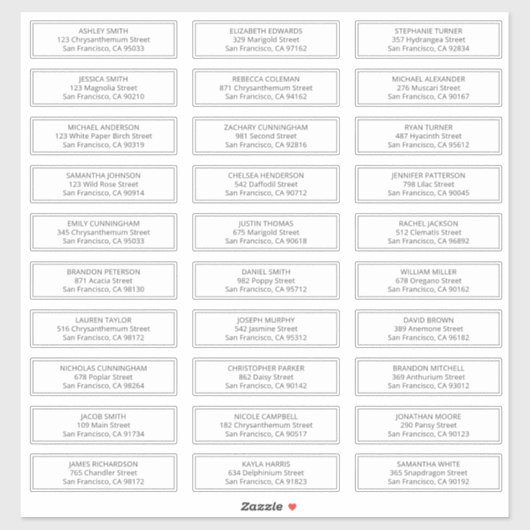 Moderne en eenvoudige bruiloft gastnamen Adres Sticker (Vel)