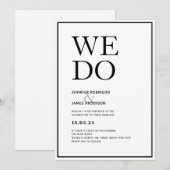 Moderne en eenvoudige bruiloft voor zwart-wit kaart (Voorkant / Achterkant)
