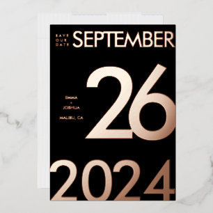 Moderne en Eenvoudige Folie Save Our Date Kaart
