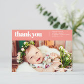 Moderne en eenvoudige foto Baptismal bedankt (Staand voorkant)
