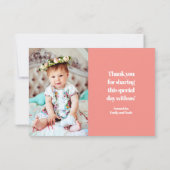 Moderne en eenvoudige foto Baptismal bedankt (Achterkant)